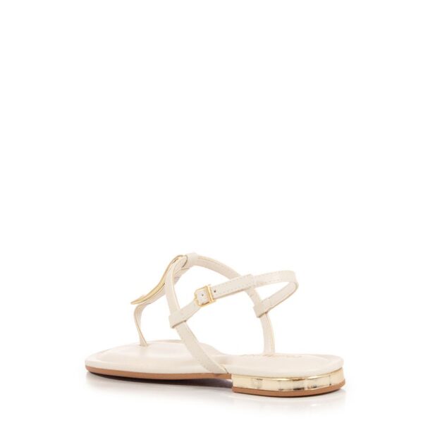 Rasteira Constance Off White Enfeites Dourados - Image 3