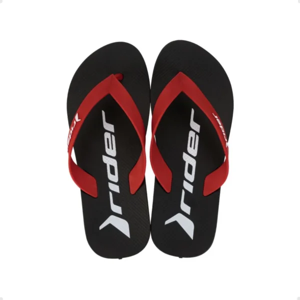 Chinelo Masculino Dedo Rider Feel Preto E Vermelho