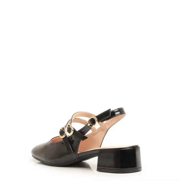 Scarpin Aberto Preto Boneca Verniz Constance - Image 3