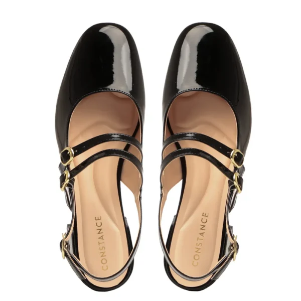 Scarpin Aberto Preto Boneca Verniz Constance - Image 4